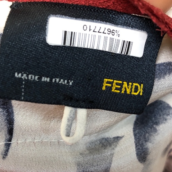 FENDI Gray & Red Floral Silk Dress 6 - Picture 7 of 8